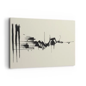 Impression sur toile - Image sur toile - Abstraction minimaliste avec des lignes noires sur un fond clair - 100x70cm - Abstraction hâtive - Décoration murale moderne pour le salon et la chambre ARTTOR