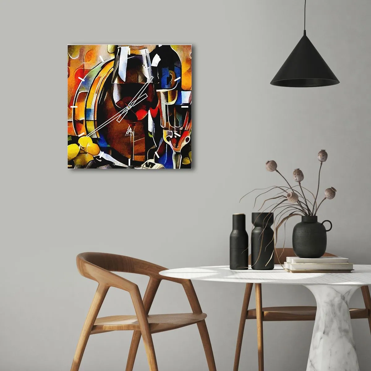 Horloge murale - Pendule murale - Et le monde prend des couleurs - 30x30 cm