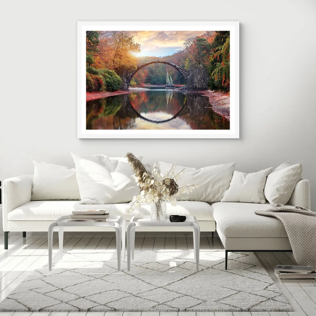 Affiche dans un cadre blanc - Poster - De l'autre cote du miroir - 100x70 cm