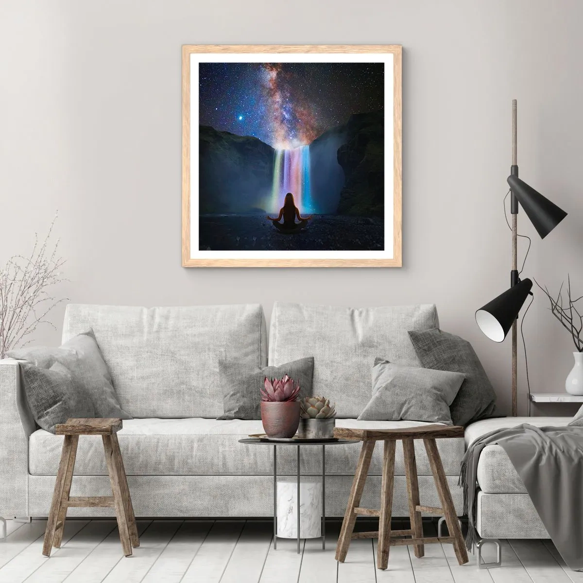 Affiche dans un chêne clair - Poster - Harmonie absolue - 40x40 cm