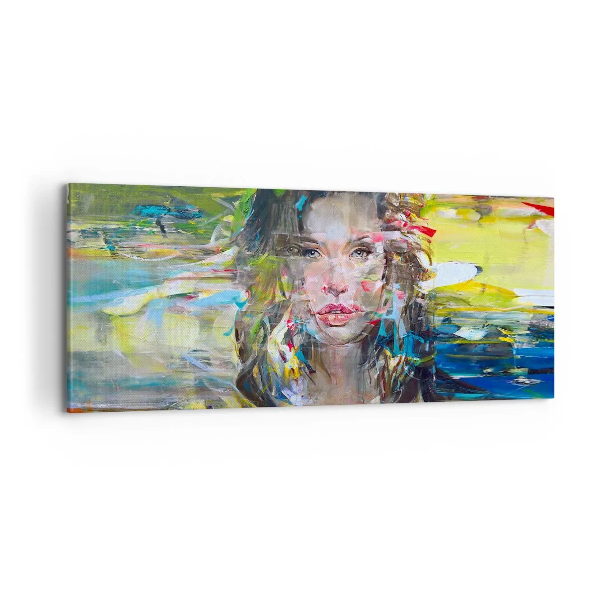 Impression sur toile - Image sur toile - Derrière l'air, un rideau - 100x40 cm