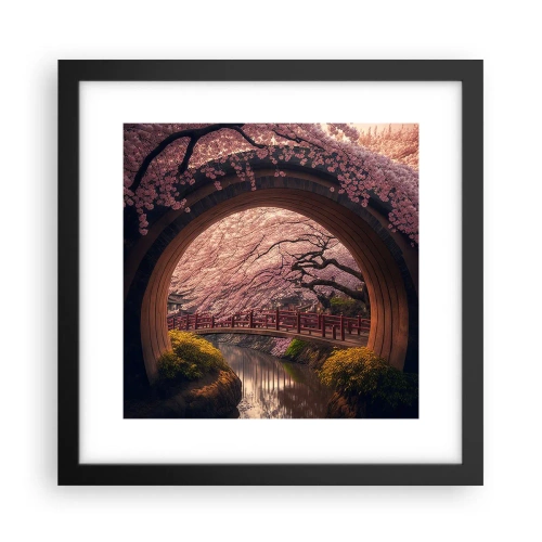 Affiche dans un cadre noir - Poster - Printemps japonais - 30x30 cm