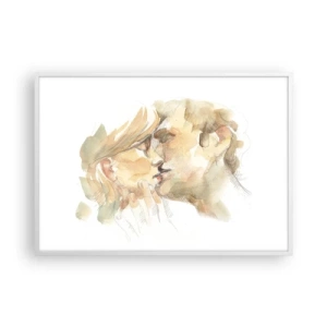 Affiche dans un cadre blanc - Poster - A moitié trouvé ? - 100x70 cm