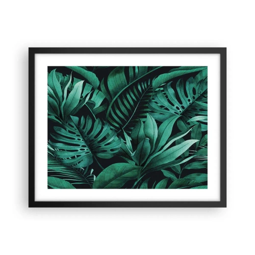 Affiche dans un cadre noir - Poster - Profondeur du vert tropical - 50x40 cm