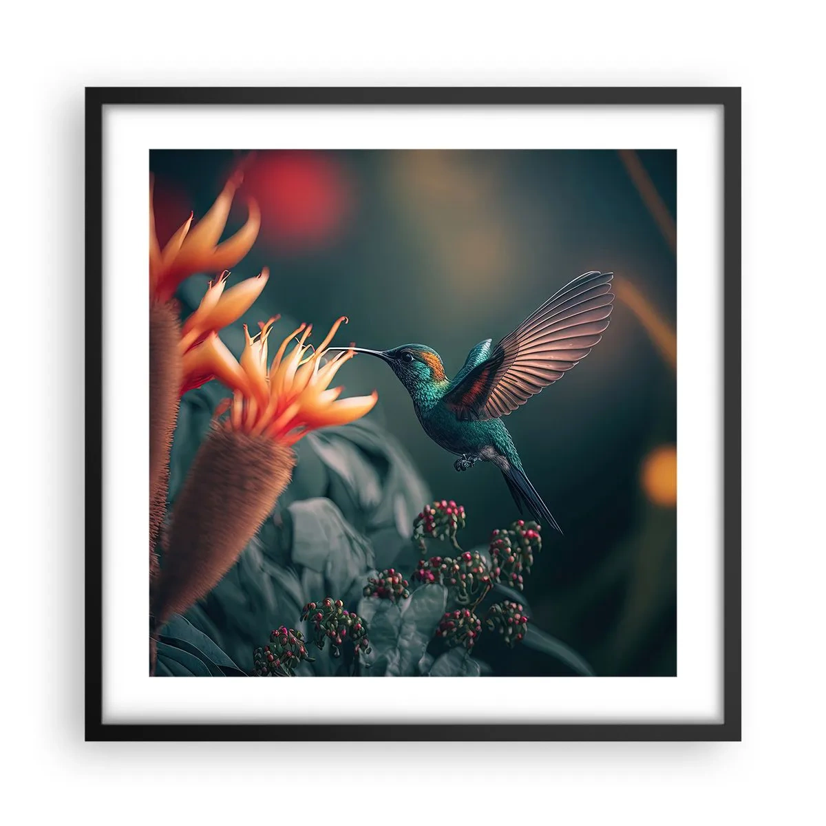 Affiche dans un cadre noir - Poster - une vie vraiment colorée - 50x50 cm