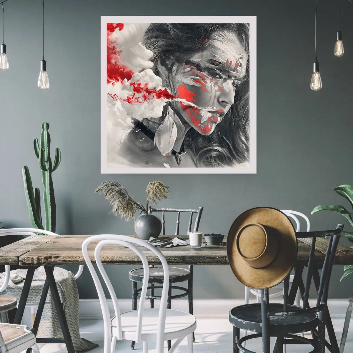 Affiche - Poster - Dans les fumées de l'absurde - 50x50 cm