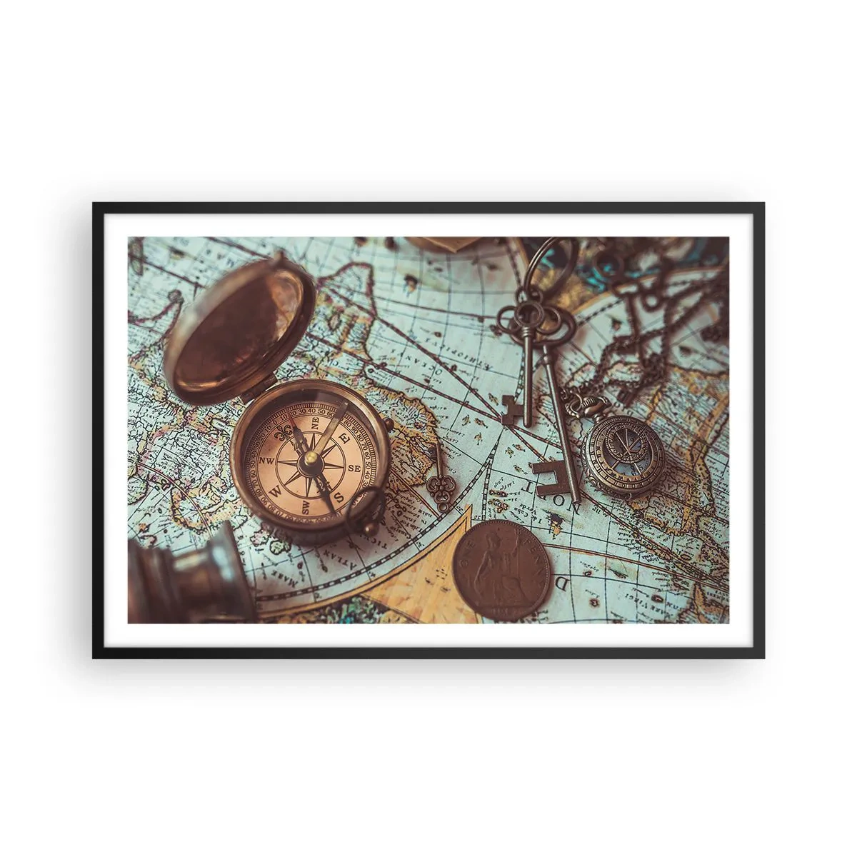 Affiche dans un cadre noir - Poster - Pour ceux qui recherche l'aventure - 91x61 cm