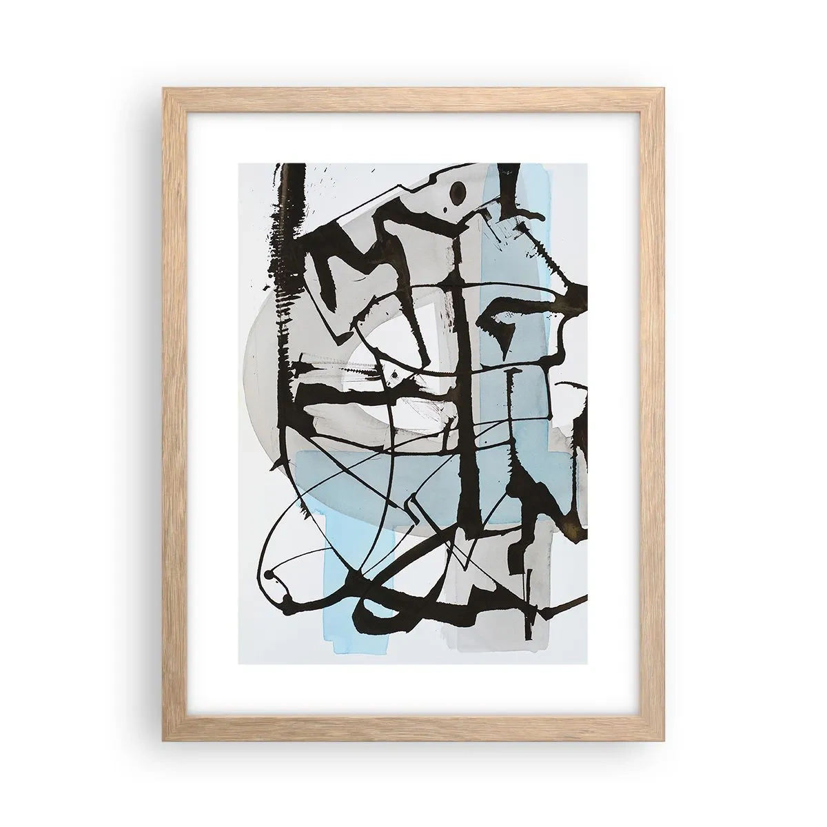 Affiche dans un chêne clair - Poster - Bleu malgré tout - 30x40 cm