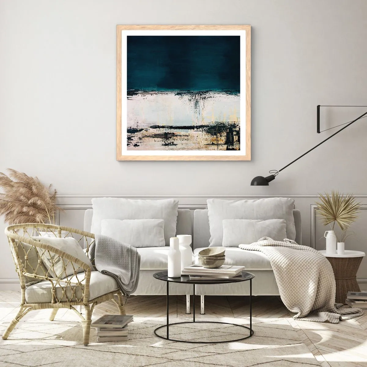 Affiche dans un chêne clair - Poster - Composition horizontale - 40x40 cm