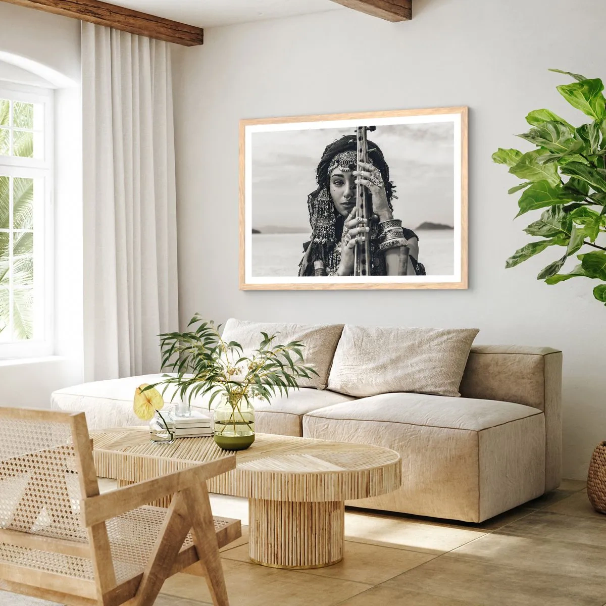 Affiche dans un chêne clair - Poster - Musique de l'Orient elle-même - 70x50 cm