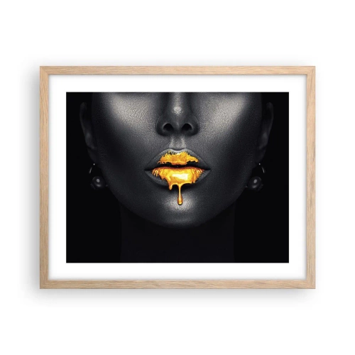 Affiche dans un chêne clair - Poster - Bouche d'or - 50x40 cm