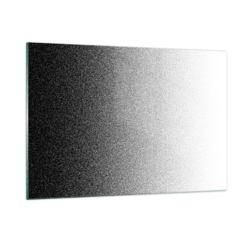 Impression sur verre - Image sur verre - Dégradé noir et blanc avec effets granuleux et lumineux - 120x80cm - Du coté de la lumière - Décoration murale moderne pour le salon et la chambre ARTTOR
