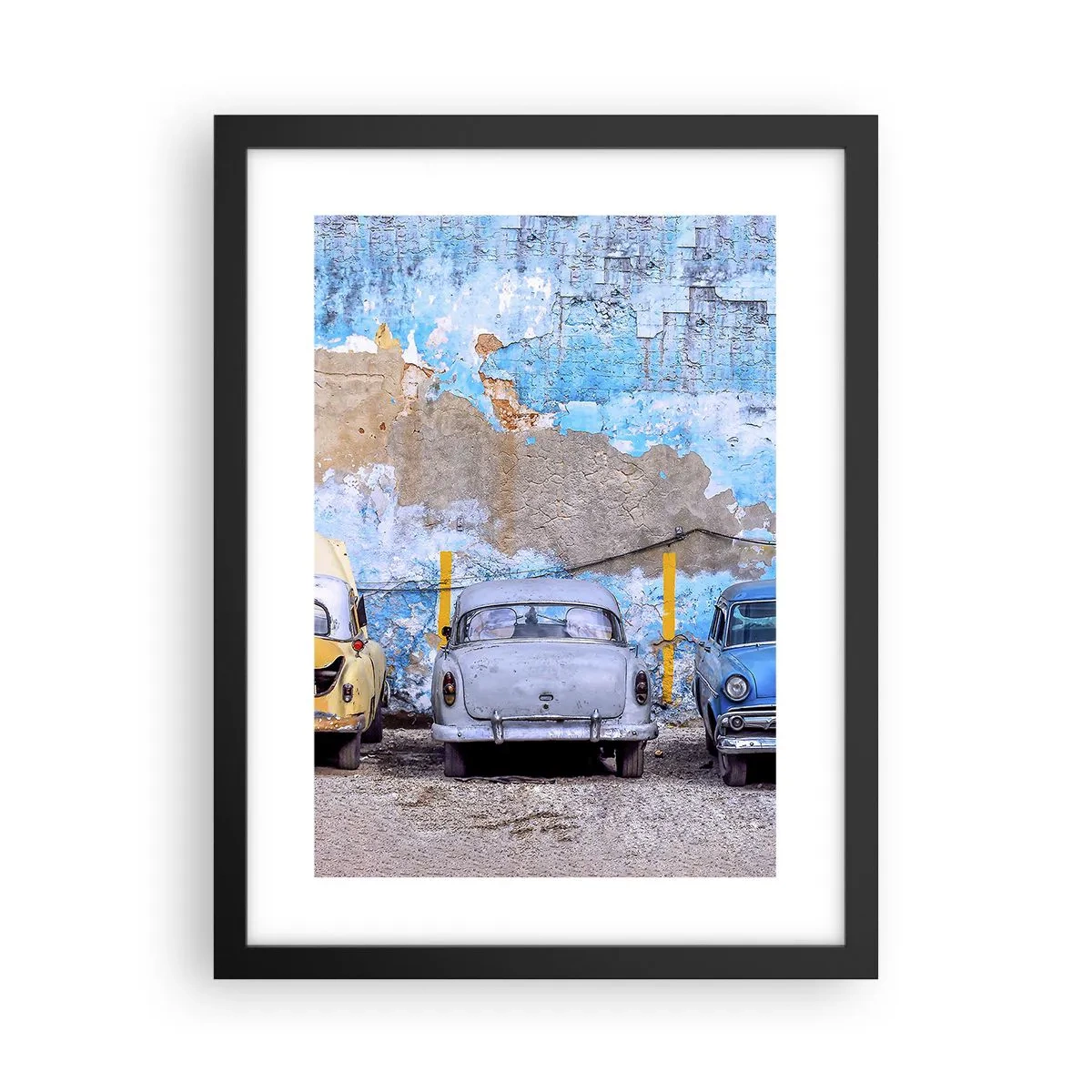 Affiche dans un cadre noir - Poster - Rencontre de vétérans - 30x40 cm