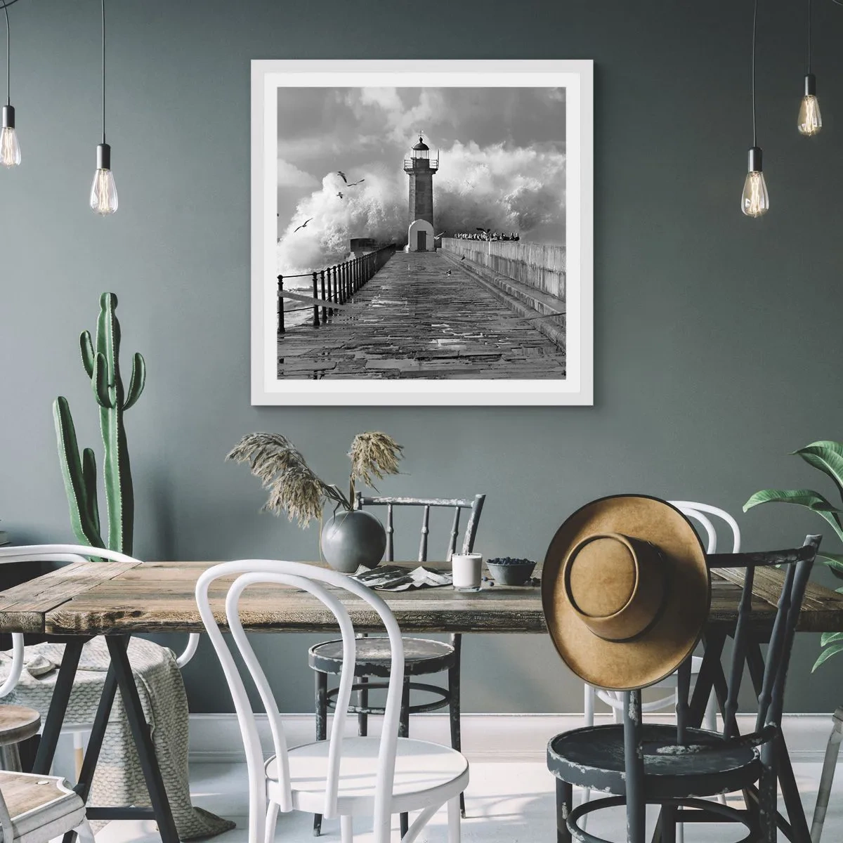 Affiche dans un cadre blanc - Poster - Sans peur - 50x50 cm