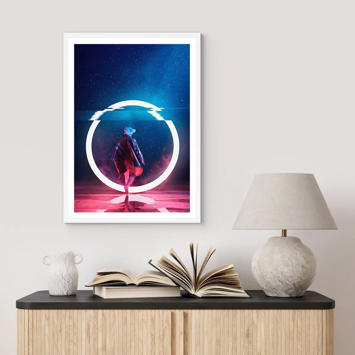 Affiche dans un cadre blanc - Poster - Entre deux mondes - 40x50 cm