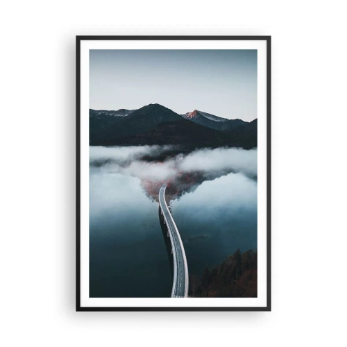 Affiche dans un cadre noir - Poster - Sur une eau aussi lisse qu'un miroir - 70x100 cm