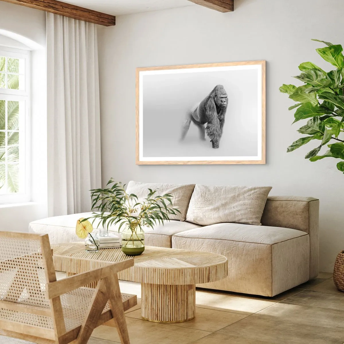 Affiche dans un chêne clair - Poster - Confiant en sa force - 100x70 cm