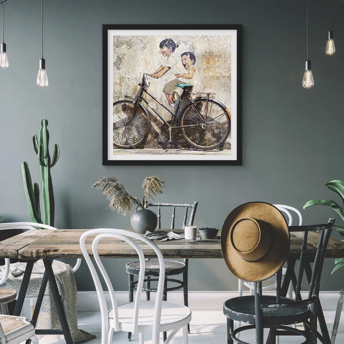 Affiche dans un cadre noir - Poster - Vrai ou faux? - 60x60 cm