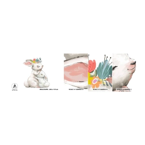 Échantillon de Papier Peint Autocollant Deluxe Sticker - Maman irremplaçable - Pour les enfants, Lapin, Mère avec enfant - 100x30 cm