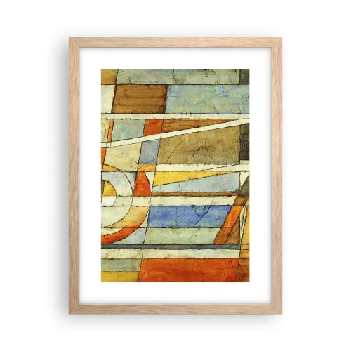 Affiche dans un chêne clair - Poster - Cubisme sur le chantier - 30x40 cm