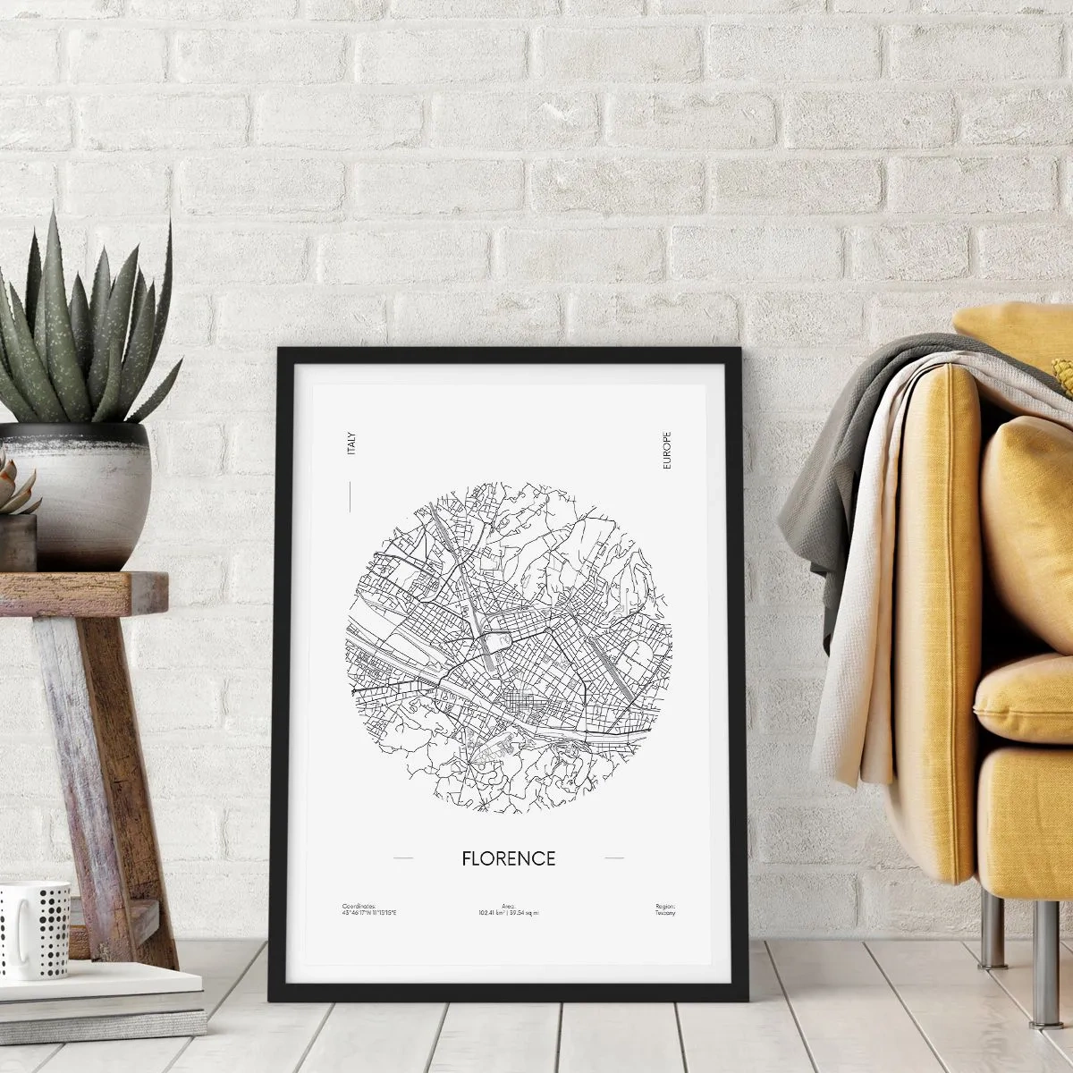 Affiche dans un cadre noir - Poster - Anatomie de Florence - 30x40 cm