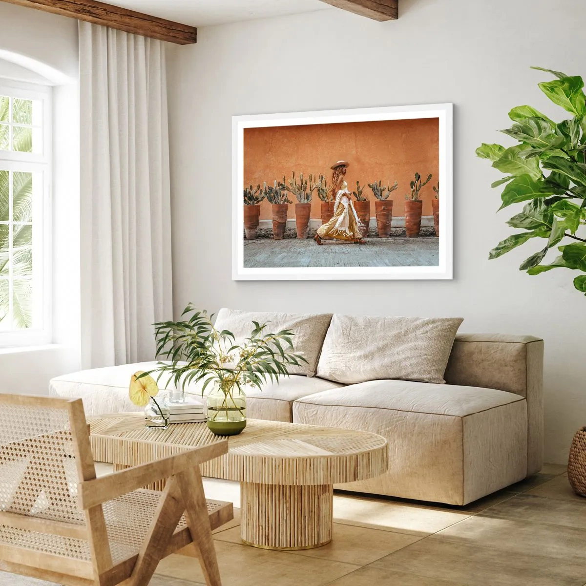 Affiche dans un cadre blanc - Poster - Style hippie - 50x40 cm
