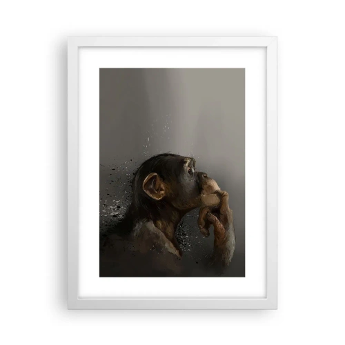 Affiche dans un cadre blanc - Poster - Certainement un penseur - 30x40 cm