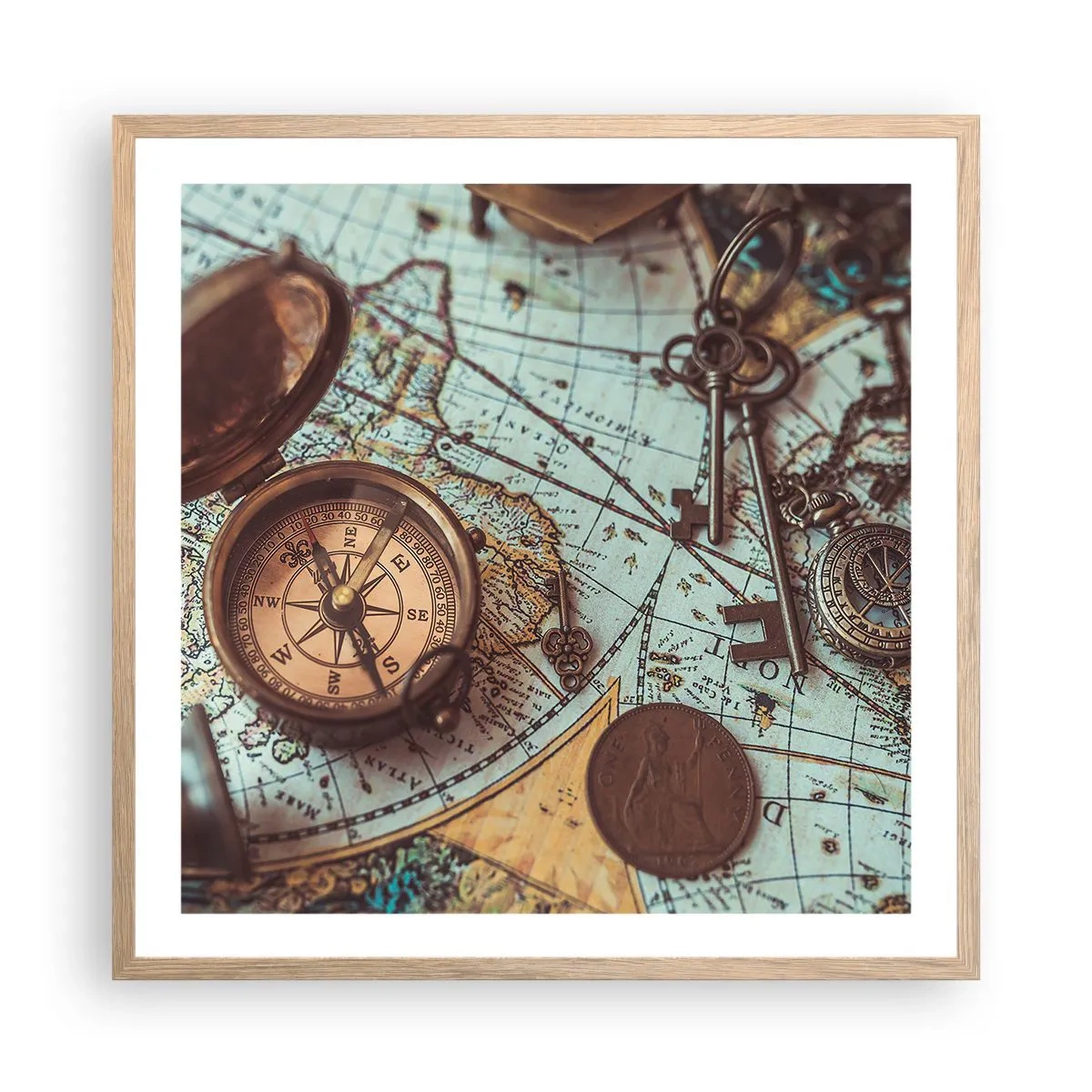 Affiche dans un chêne clair - Poster - Pour ceux qui recherche l'aventure - 60x60 cm