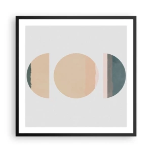 Affiche dans un cadre noir - Poster - Cercles après cercles - 60x60 cm