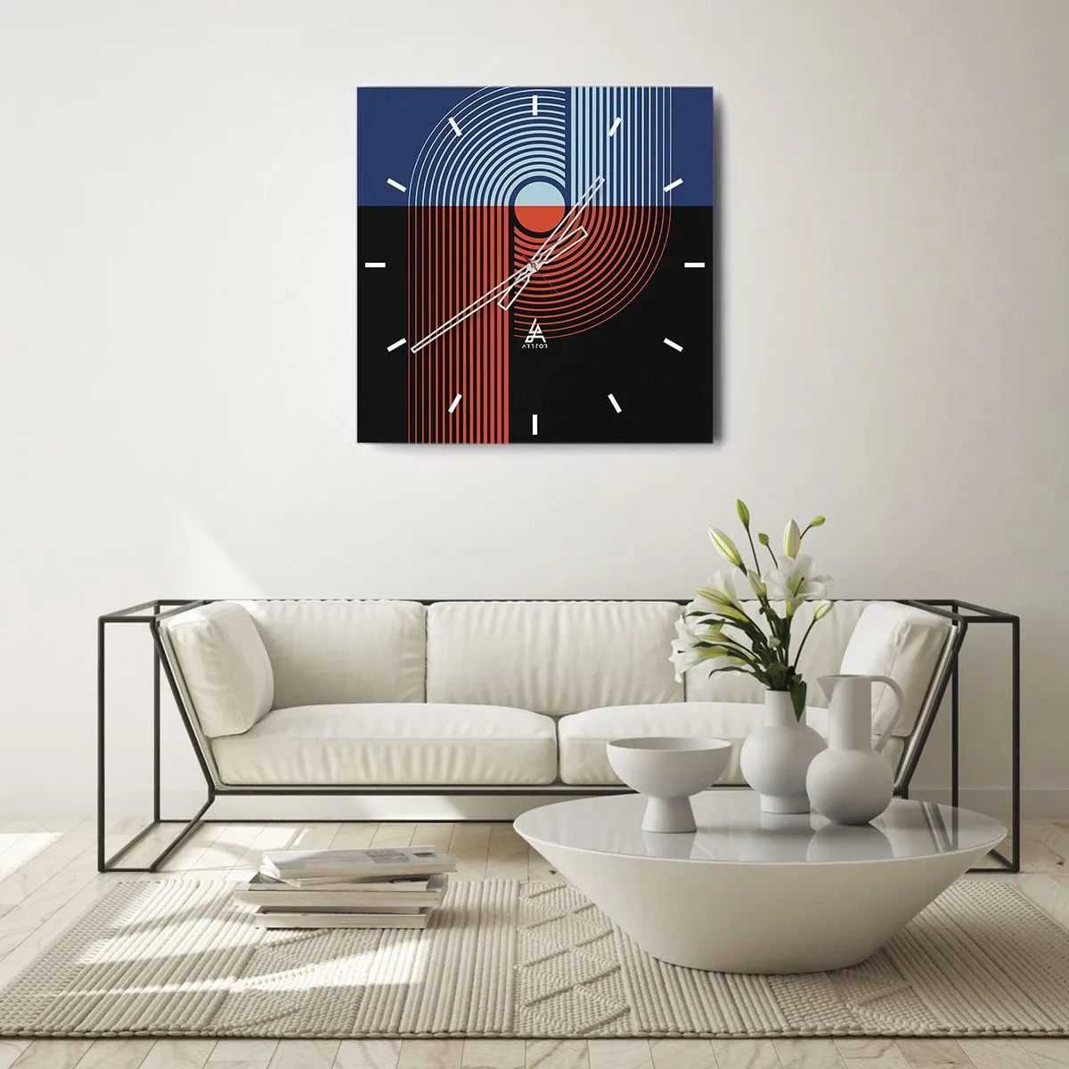 Horloge murale - Pendule murale - Dans une étreinte géométrique - 40x40 cm