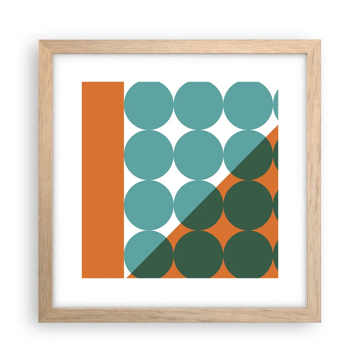 Affiche dans un chêne clair - Poster - En haut et en diagonale - 30x30 cm