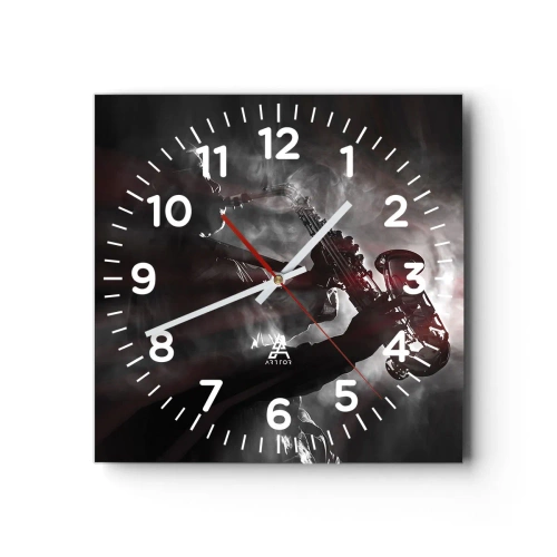 Horloge murale - Pendule murale - Dans les brumes du jazz - 30x30 cm