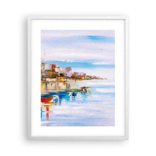 Affiche dans un cadre blanc - Poster - Un havre urbain multicolore - 40x50 cm