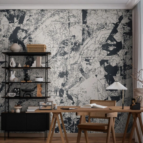 Papier Peint Autocollant Deluxe Sticker - Interpénétration des contraires - Abstraction, Morceau, Collage - 500x350 cm