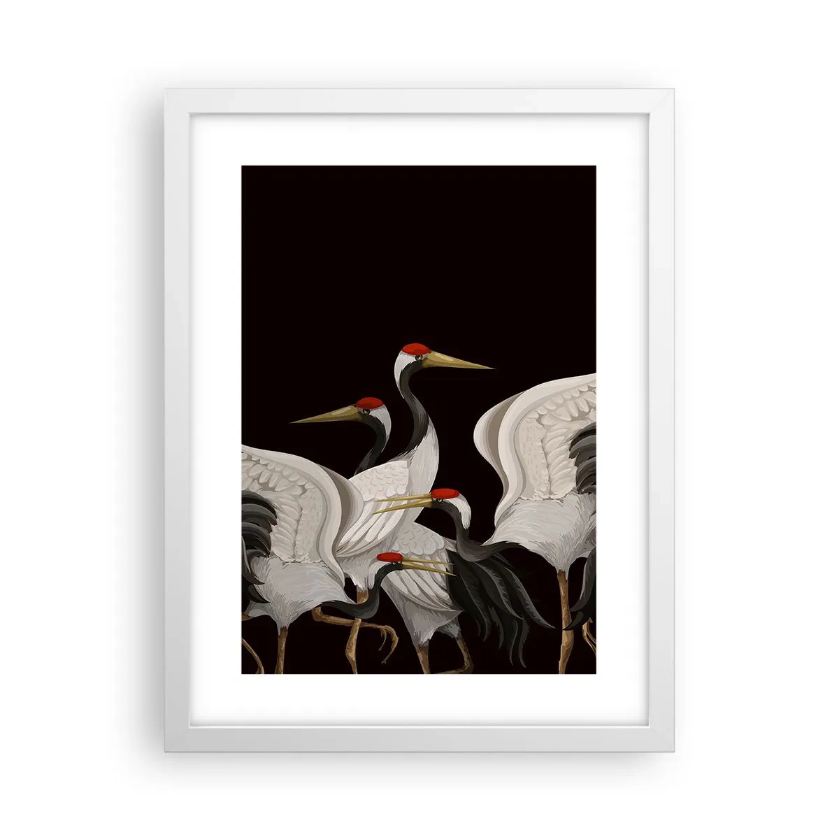 Affiche dans un cadre blanc - Poster - Histoire d'oiseaux - 30x40 cm