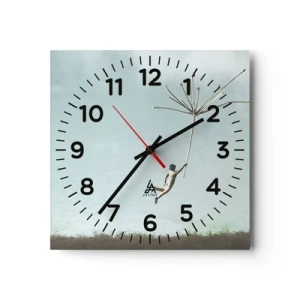 Horloge murale - Pendule murale - Cerfs-volants, pissenlits, vent - 30x30 cm