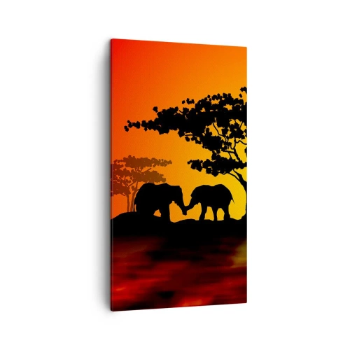 Impression sur toile - Image sur toile - Rencontre dans la savane - 45x80 cm