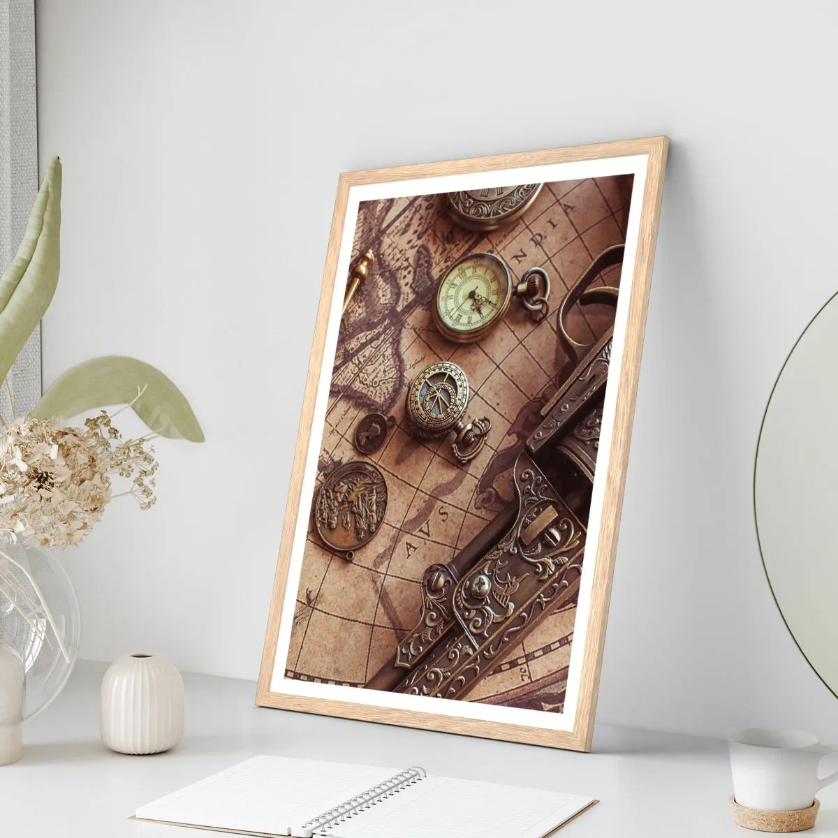 Affiche dans un chêne clair - Poster - L'aventure appelle - 40x50 cm