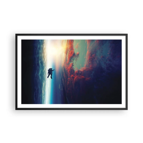 Affiche dans un cadre noir - Poster - Affronter l'univers - 91x61 cm