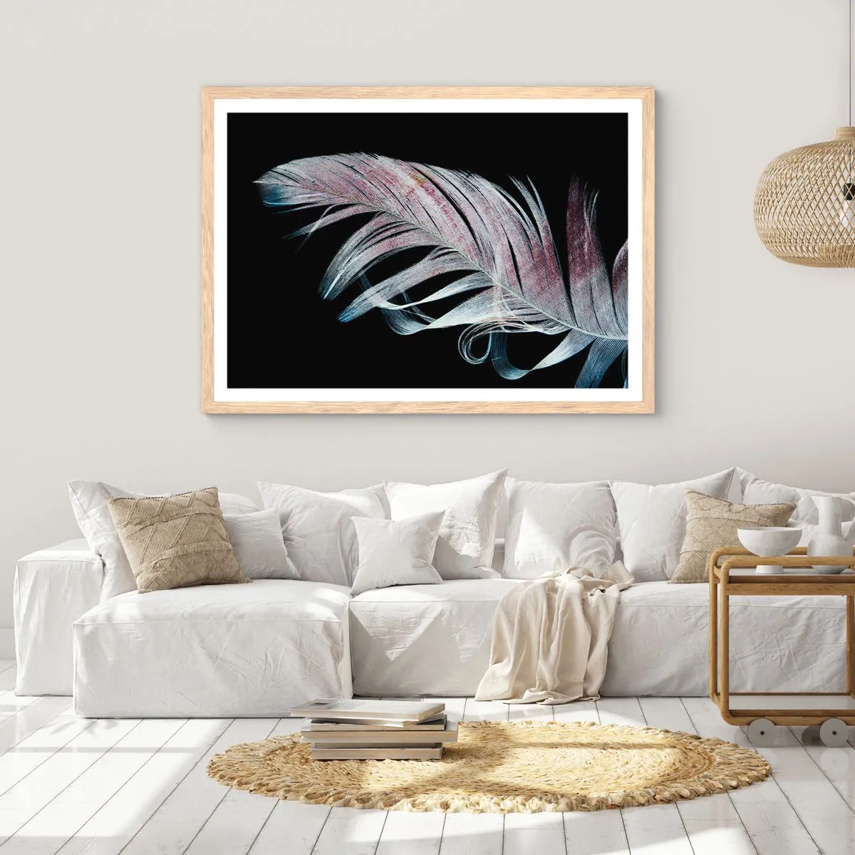 Affiche dans un chêne clair - Poster - Pensez au toucher - 91x61 cm