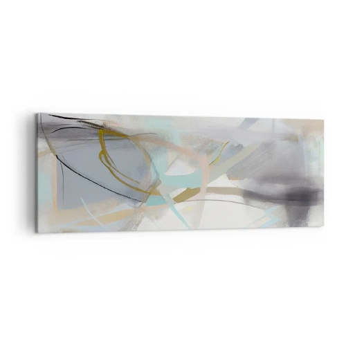 Impression sur toile - Image sur toile - Abstraction pastel aux lignes délicates - 140x50cm - Abstraction brumeuse - Décoration murale moderne pour le salon et la chambre ARTTOR