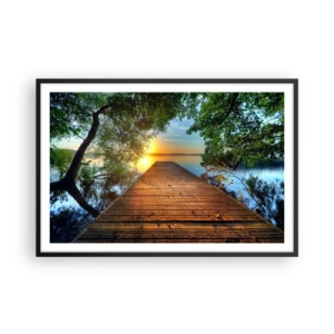 Affiche dans un cadre noir - Poster - Prenez votre temps, asseyez-vous - 91x61 cm