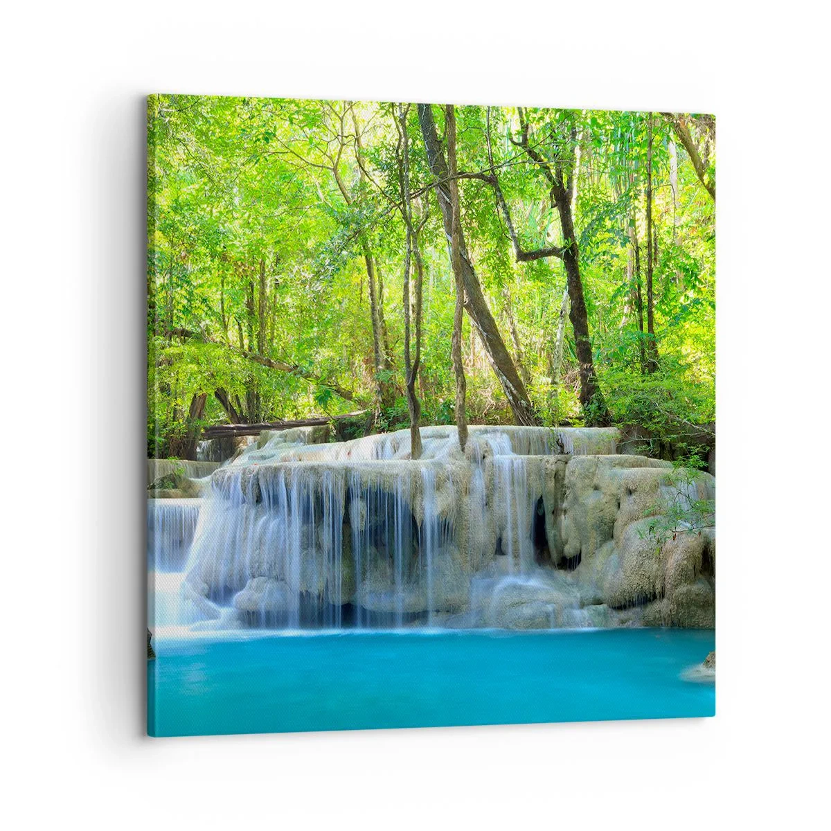 Impression sur toile - Image sur toile - Se noyer dans le turquoise et le vert - 60x60 cm