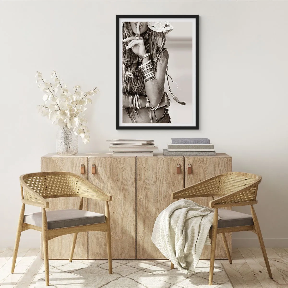 Affiche dans un cadre noir - Poster - Comment va la fille - 70x100 cm