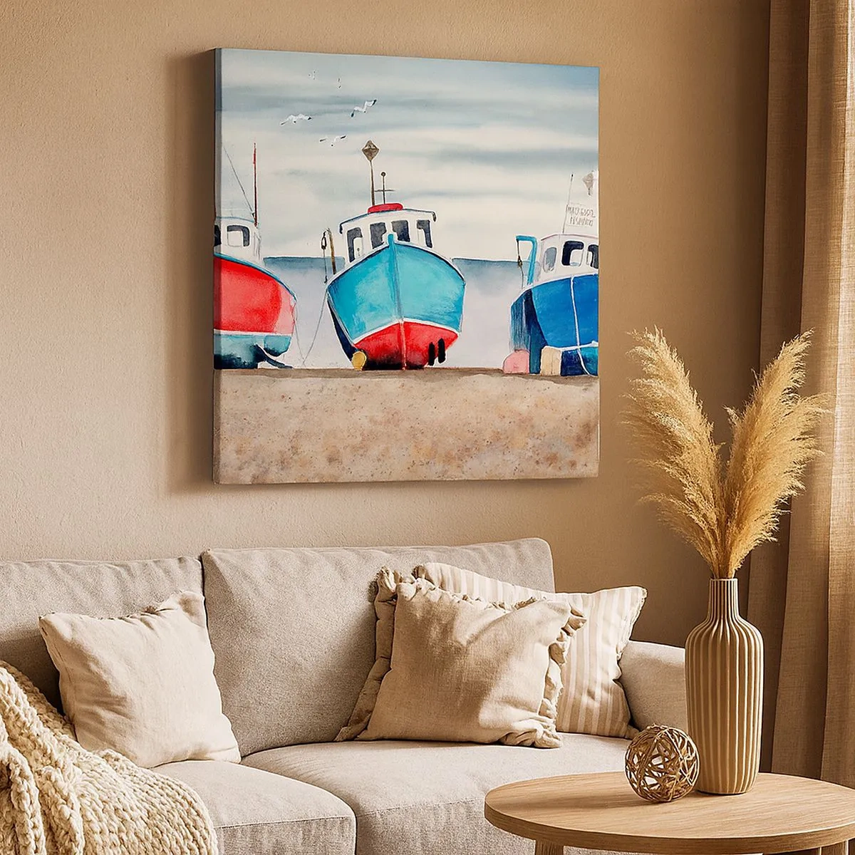 Impression sur toile - Image sur toile - Prêt pour la pêche - 30x30 cm