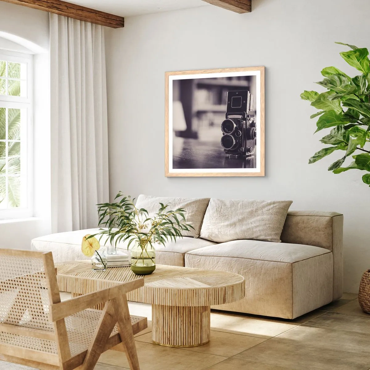 Affiche dans un chêne clair - Poster - La magie de la photographie ancienne - 60x60 cm