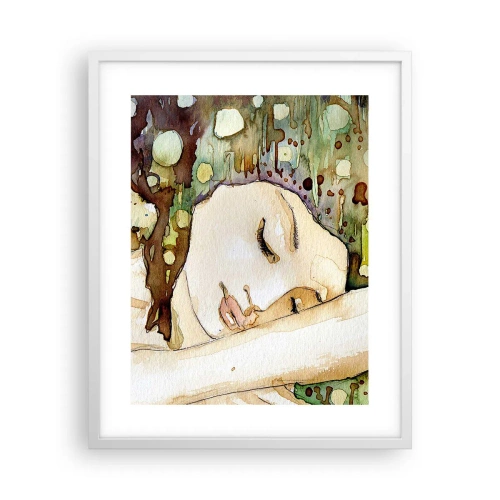 Affiche dans un cadre blanc - Poster - Un rêve violet émeraude - 40x50 cm