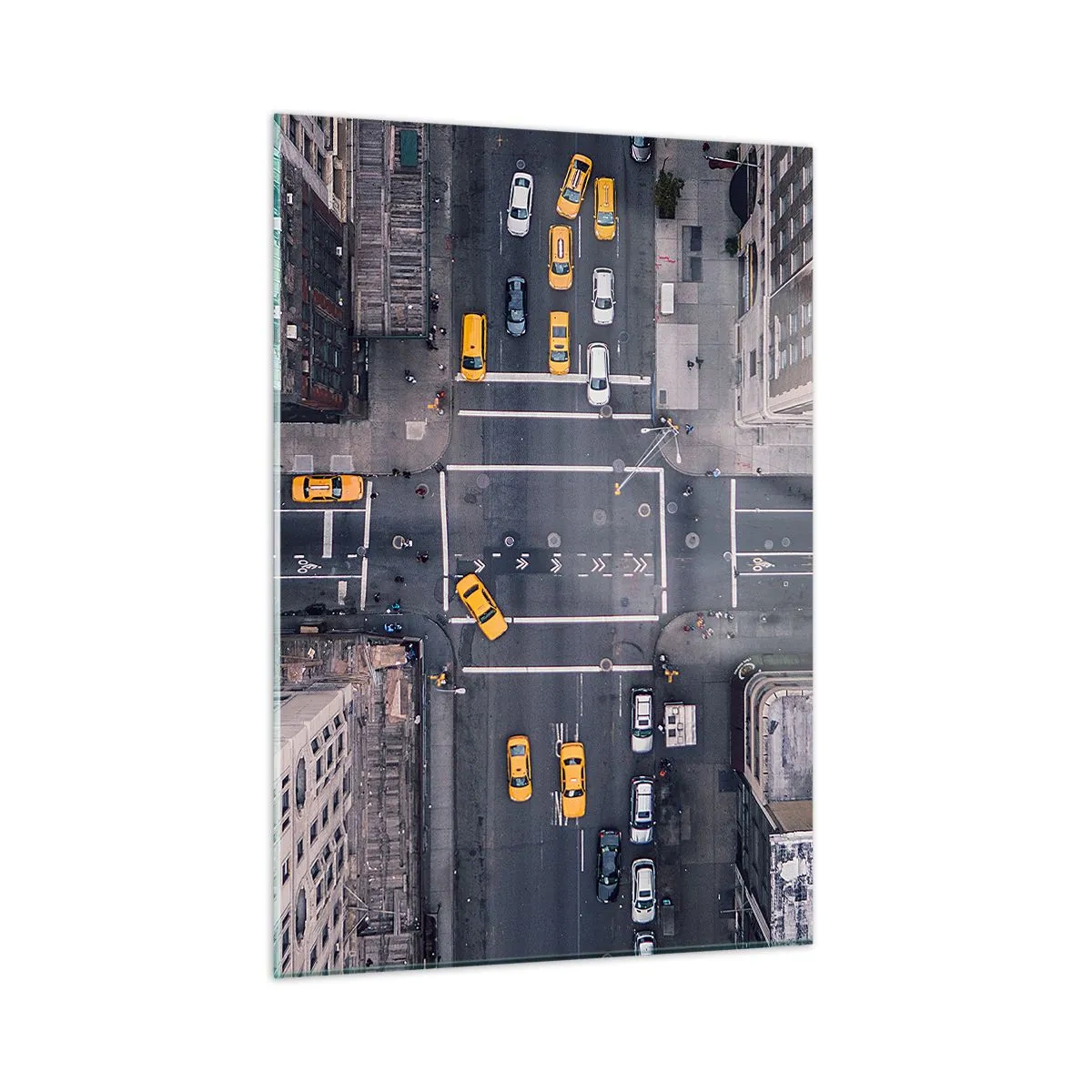 Impression sur verre - Image sur verre - Vue aérienne d'une intersection très fréquentée de la ville - 50x70cm - Un choix simple - Décoration murale moderne pour le salon et la chambre ARTTOR