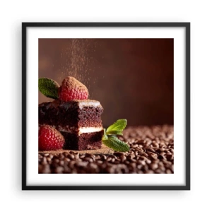 Affiche dans un cadre noir - Poster - La vie est douce - 50x50 cm