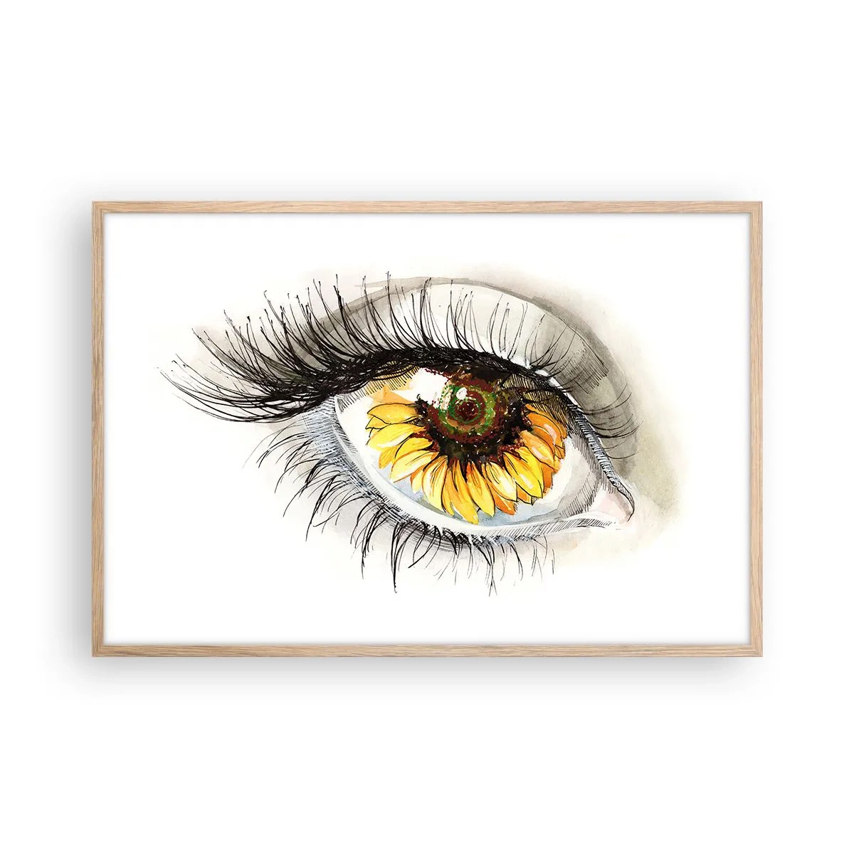 Affiche dans un chêne clair - Poster - Un look aussi chaud que l'été - 91x61 cm